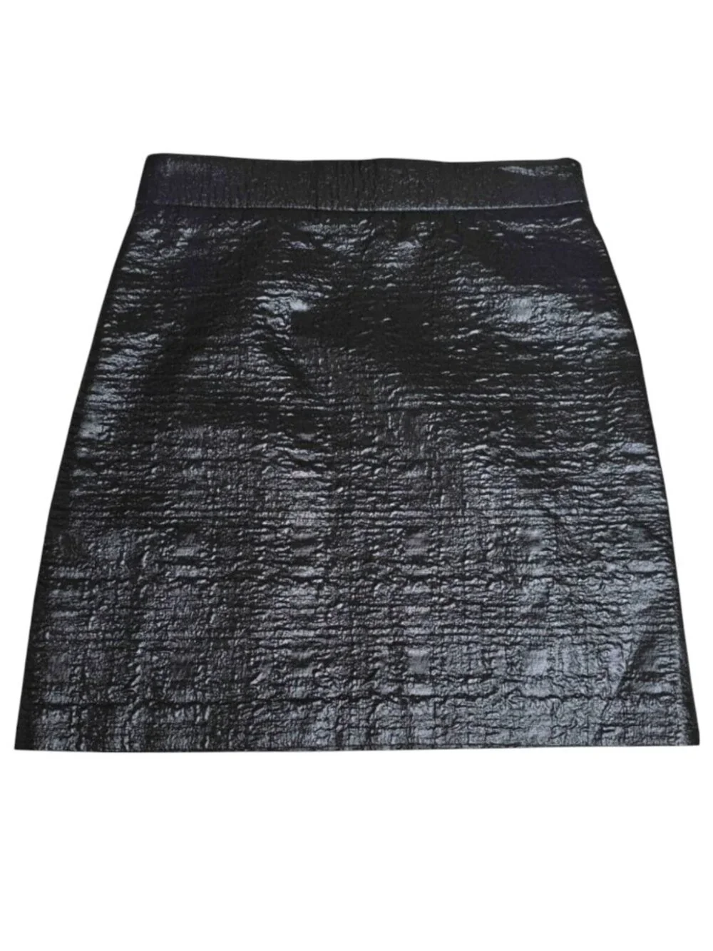 MILLY TEXTURED SHINE BLACK MINI SKIRT Y2K PARIS GLAM PUNK PARTY LOLITA SZ 0
